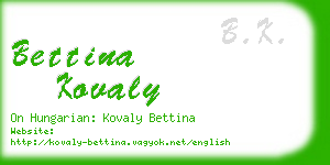 bettina kovaly business card